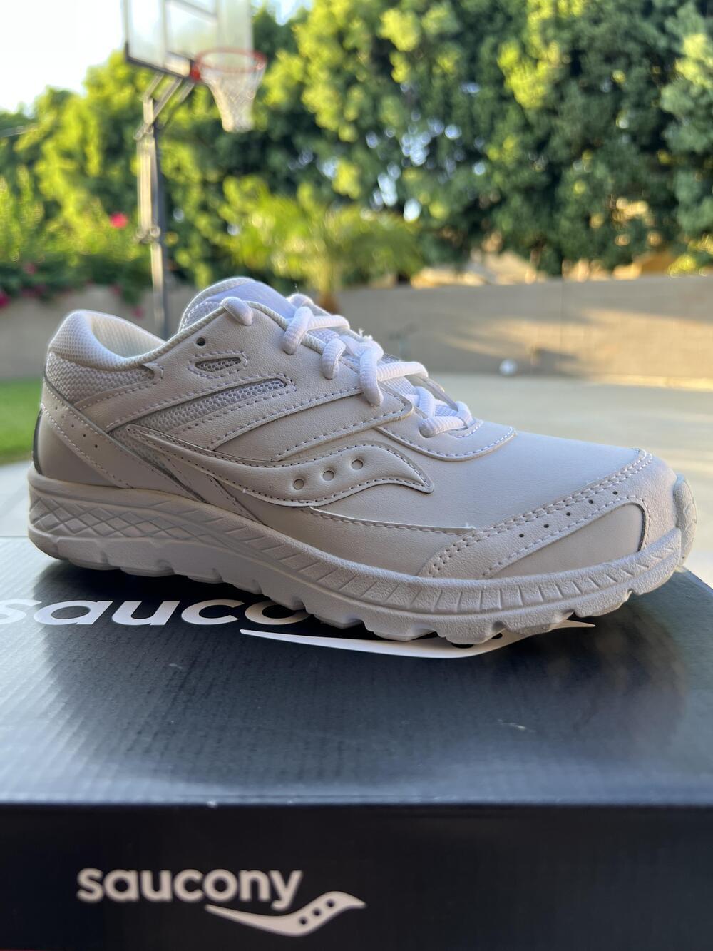 Saucony Cohesion 13 LTT Shoes Boys Size 5 White Athletic Running Sneakers New